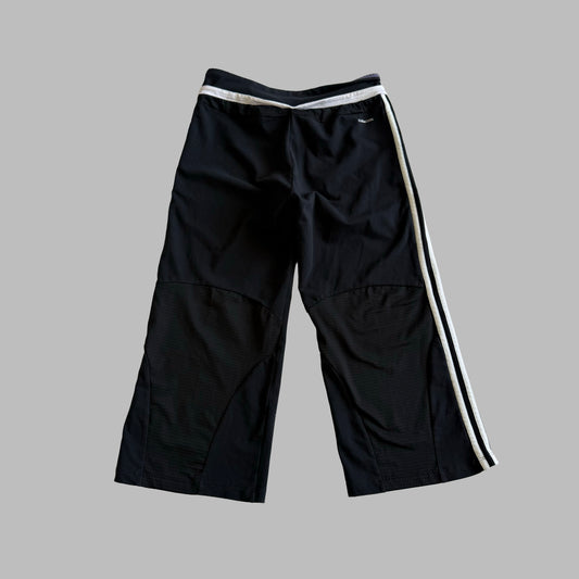 Y2K Adidas Three Stripe Wide Leg Activewear Capris - S