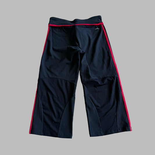 Y2K Dead Stock Adidas Three Stripe Wide Leg Capris - S/M