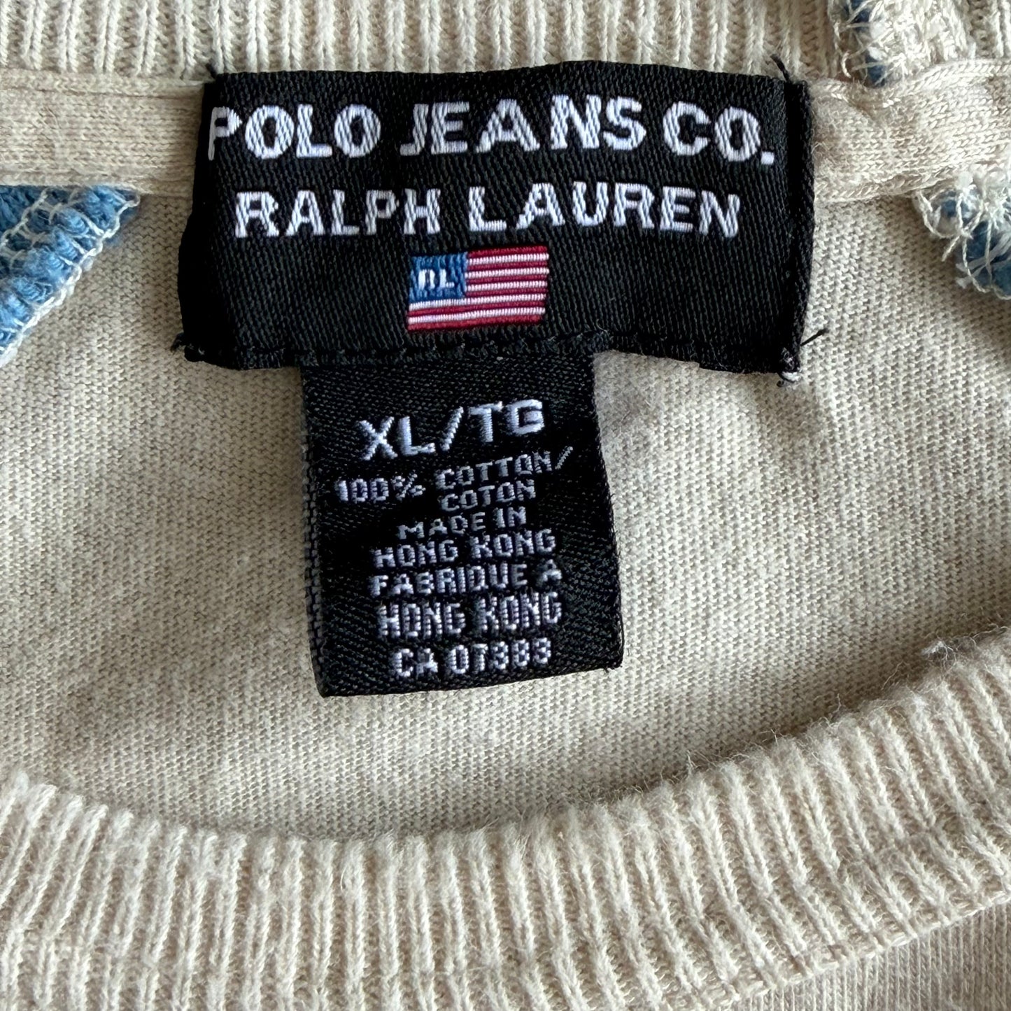 Y2K Ralph Lauren Polo Jeans Co Panelled Tee - XL