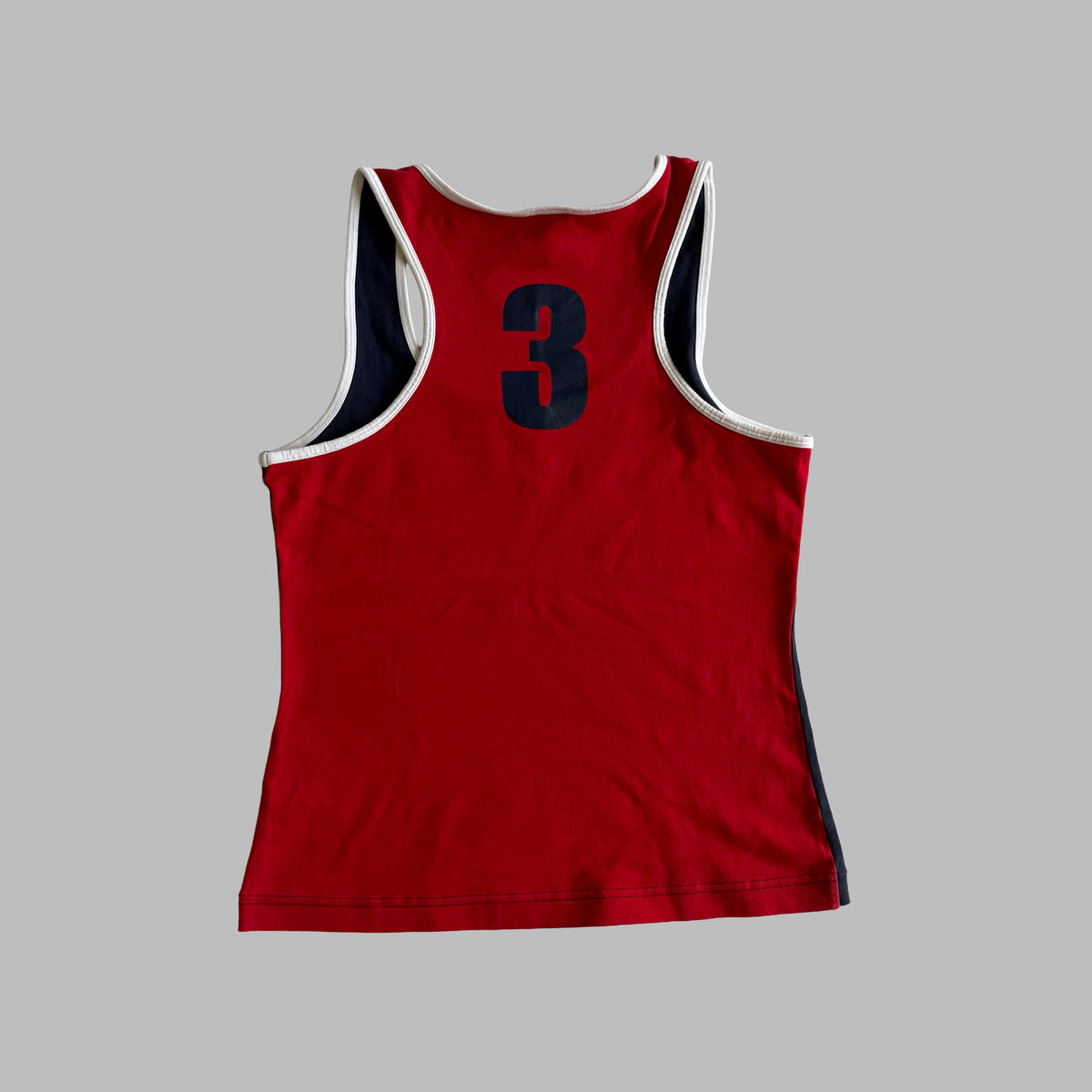 Y2K Adidas Two Toned Spell Out Ringer Tank - L