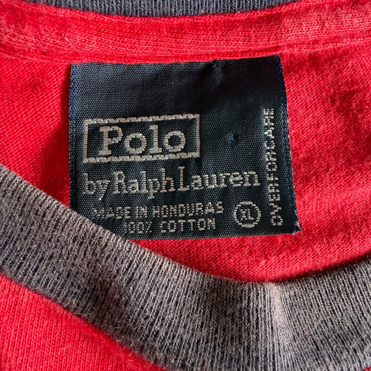 Y2K Polo Ralph Lauren Flag Ringer Tee - XL