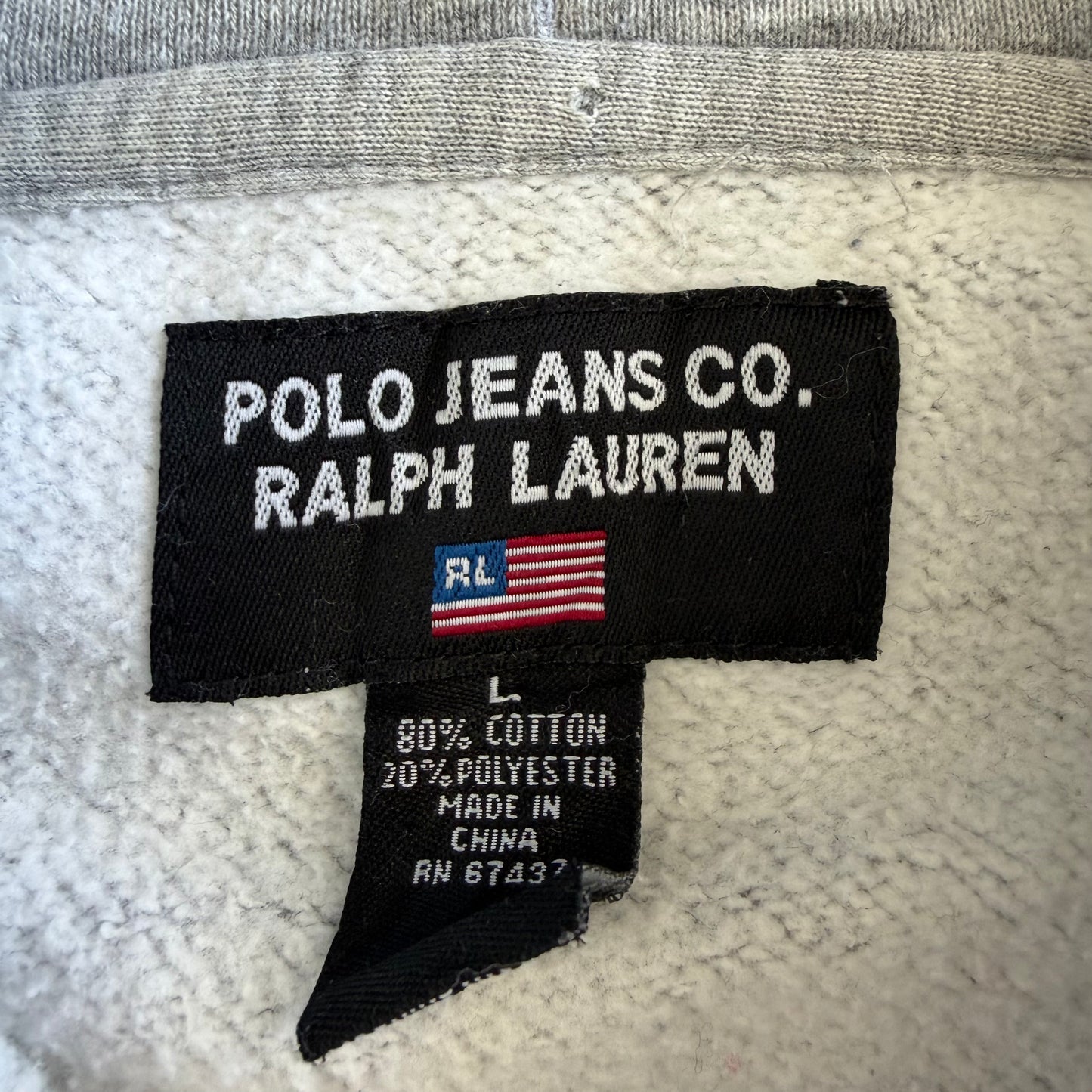 Y2K Ralph Lauren Polo Jeans Spell Out Hoodie - L