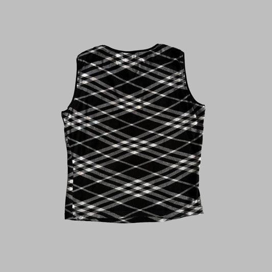 Y2K Burberry Blue Label Check Tank - S