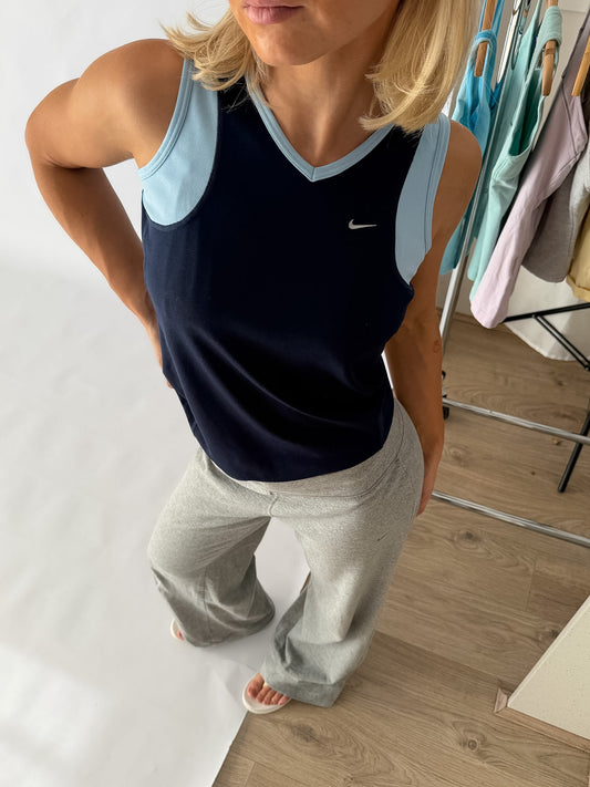 Y2K Nike Panelled Activewear Tank - S