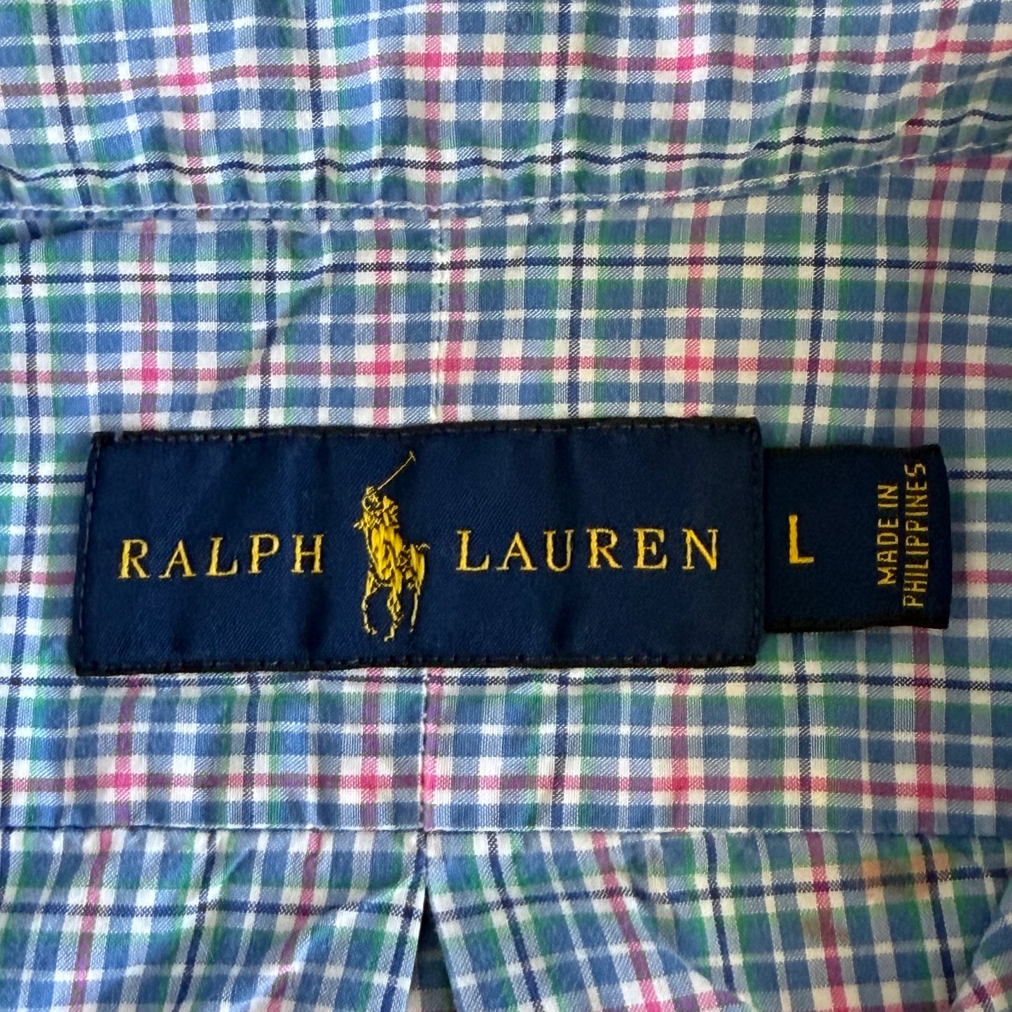 Y2K Polo Ralph Lauren Checkered Button Up Shirt - L