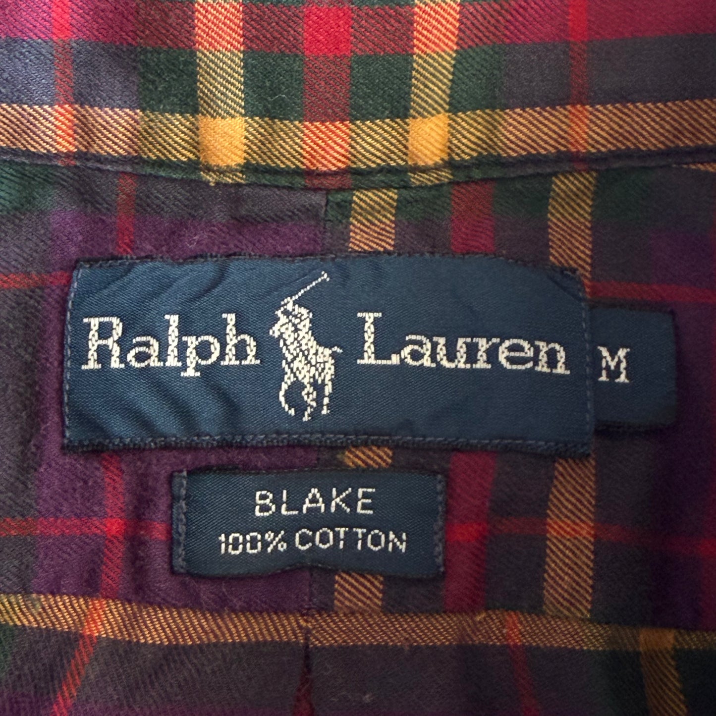 Y2K Polo Ralph Lauren Checkered Button Up Shirt - M