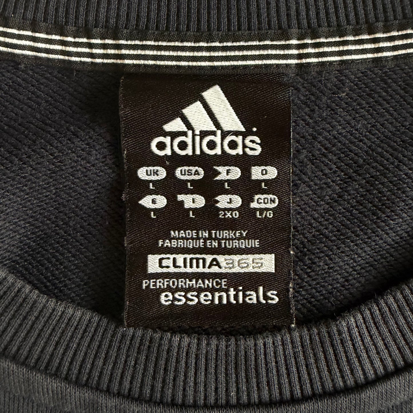 Y2K Adidas Three Stripe Sweatshirt - L