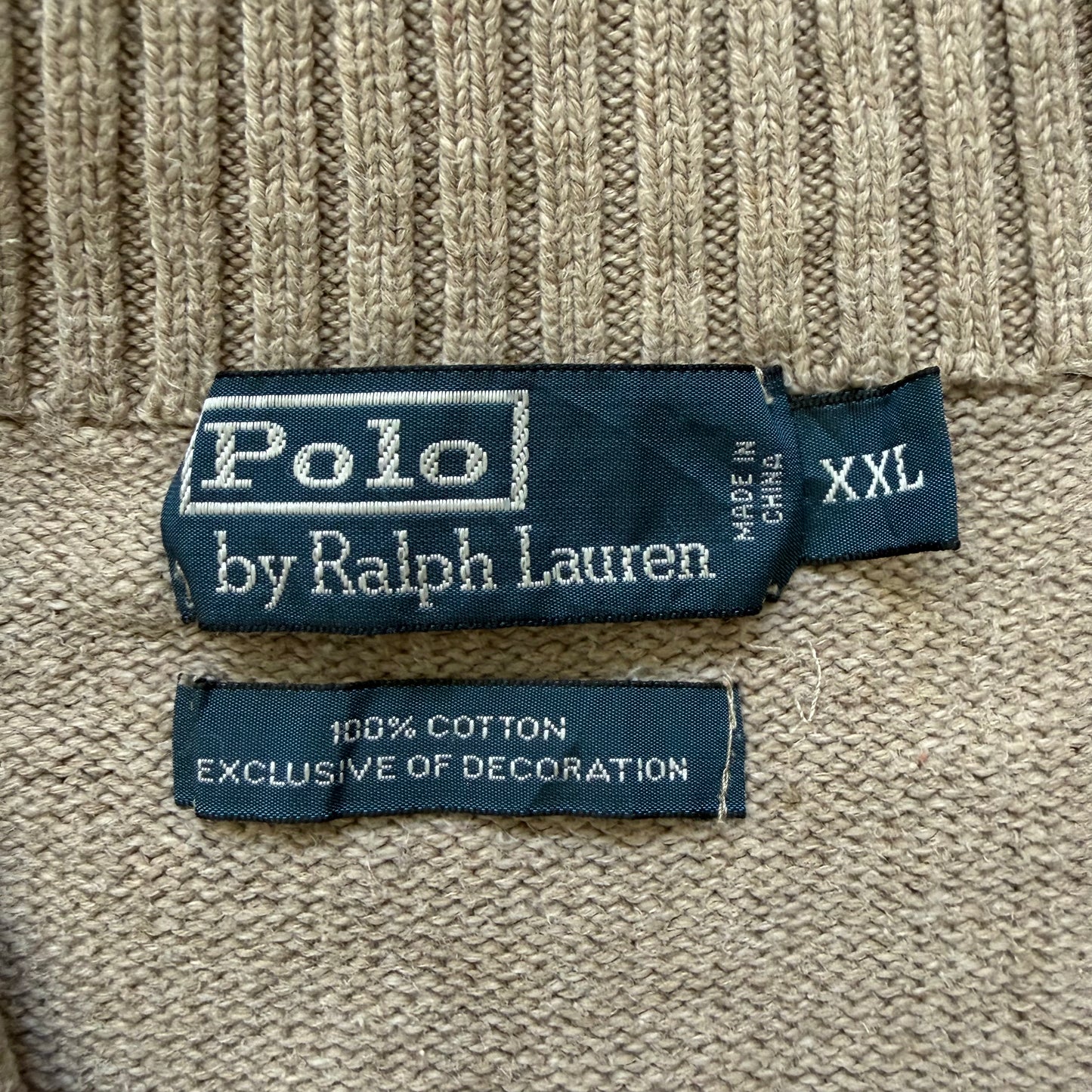 90s Polo Ralph Lauren Heavyweight Quarter Zip - XXL