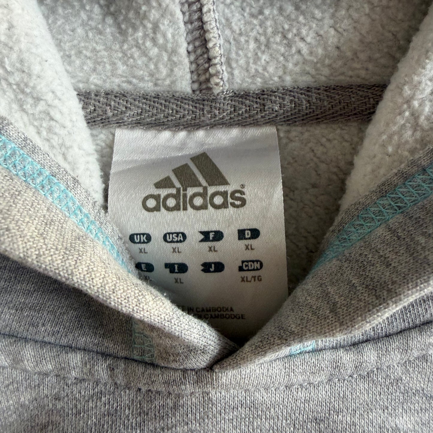Y2K Adidas Spell Out Hoodie - XL