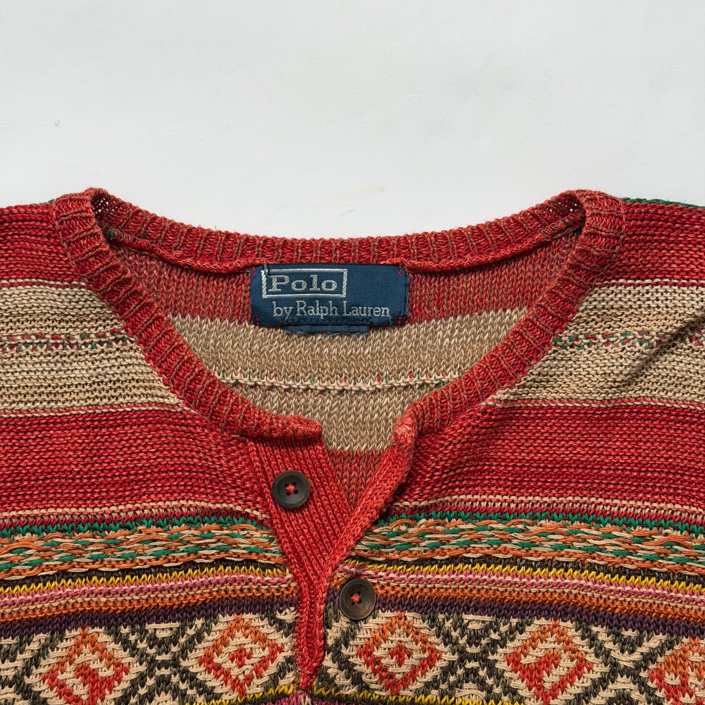 90s Polo Ralph Lauren Aztec Knit - L
