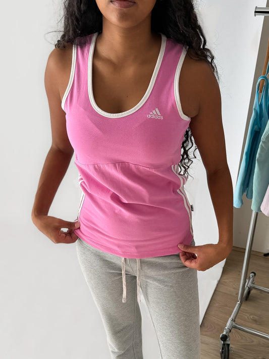 Y2K Adidas Three Stripe Activewear Tank - L/XL