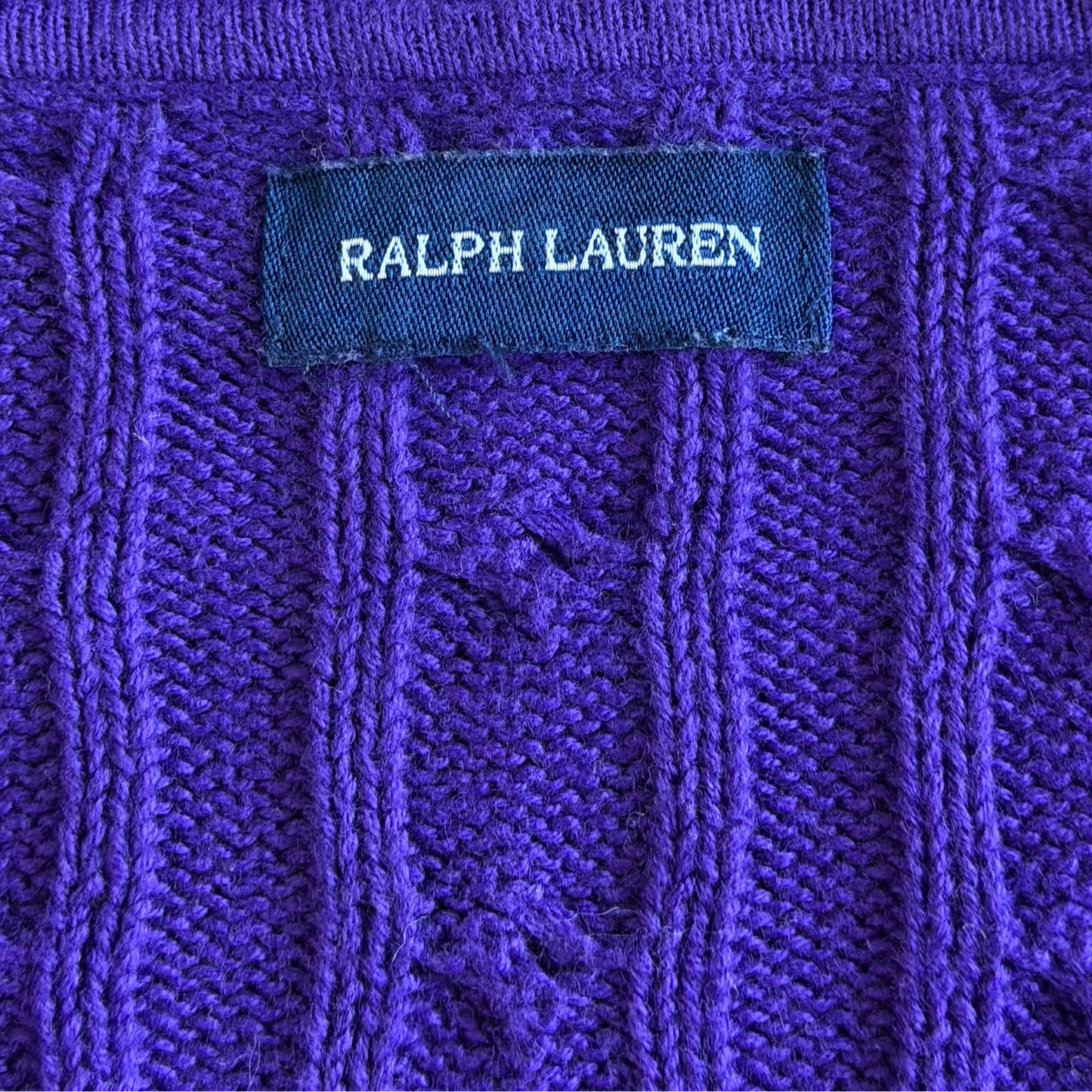 Y2K Polo Ralph Lauren Cable Knit Cardigan - L
