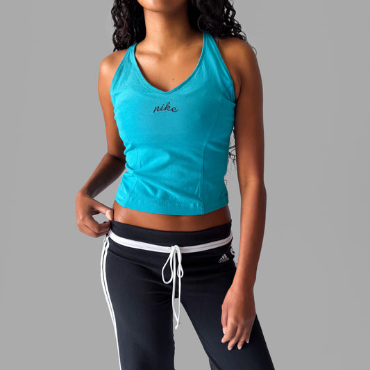 Y2K Nike Spell Out Racer Back Activewear Tank - M