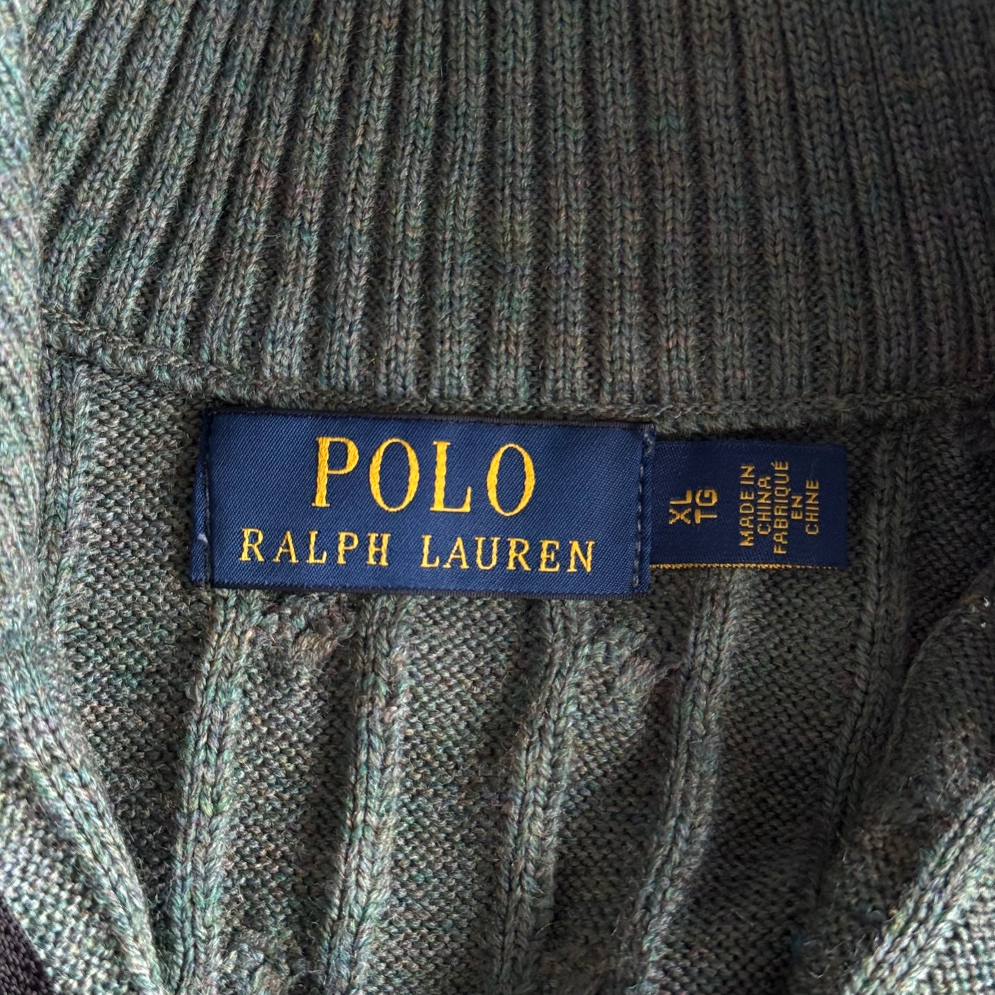 Ralph Lauren Cable Knit Quarter Zip - XL