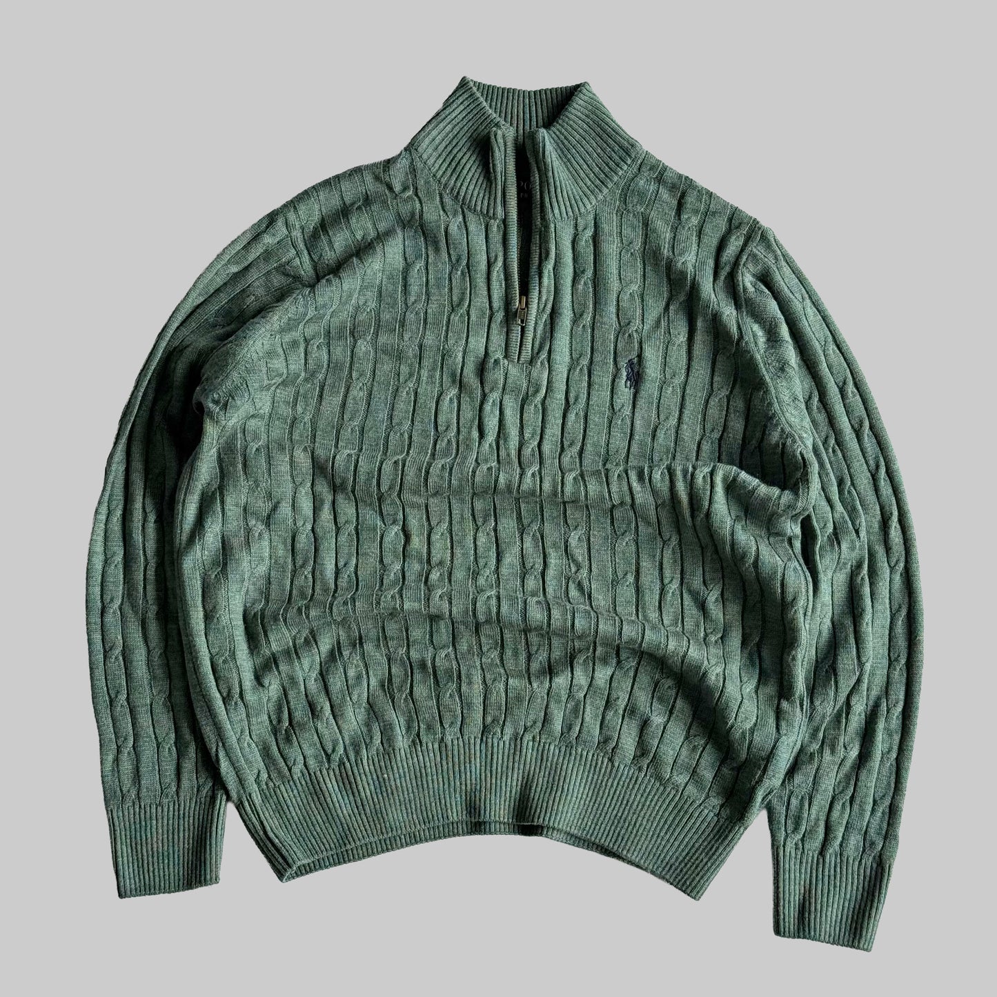 Ralph Lauren Cable Knit Quarter Zip - XL