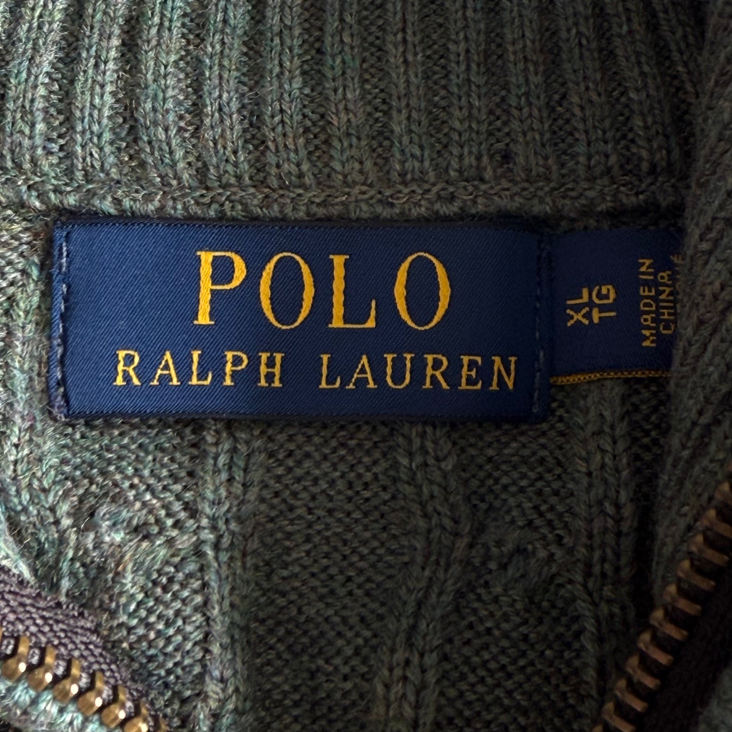 Ralph Lauren Cable Knit Quarter Zip - XL