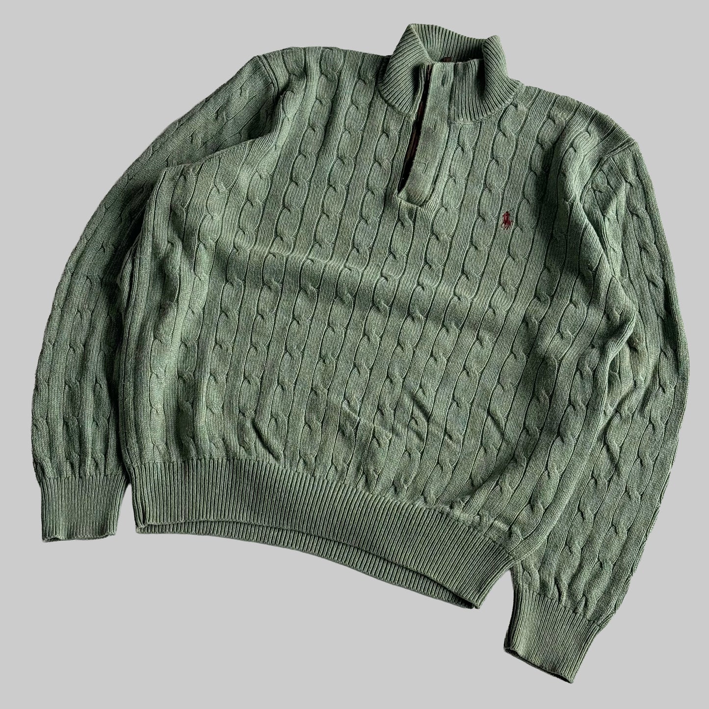 Ralph Lauren Cable Knit Quarter Zip - Large