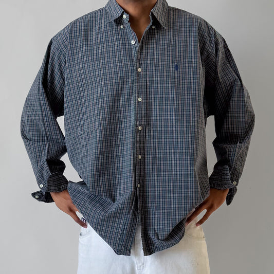 Y2K Polo Ralph Lauren Checkered Button Up Shirt - XXL