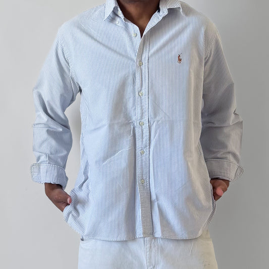 Y2K Polo Ralph Lauren Striped Button Up Shirt - XL