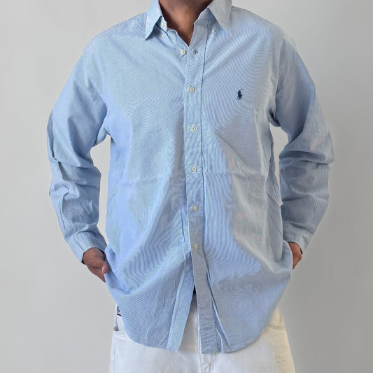 Y2K Polo Ralph Lauren Striped Button Up Shirt - L