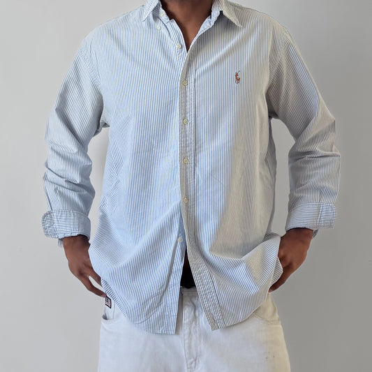 Y2K Polo Ralph Lauren Striped Button Up Shirt - XL