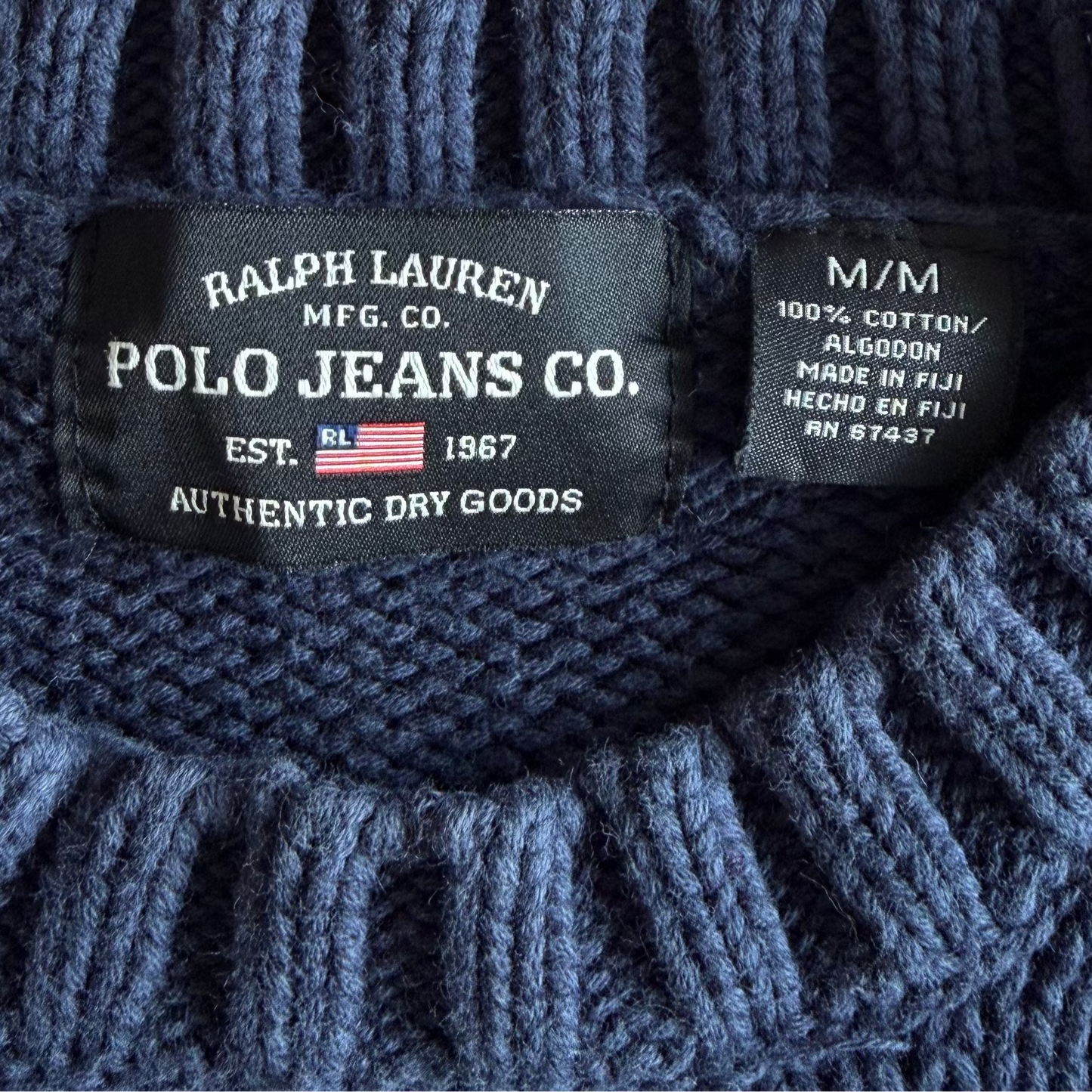 Y2K Ralph Lauren Polo Jeans Co Flag Knit - M