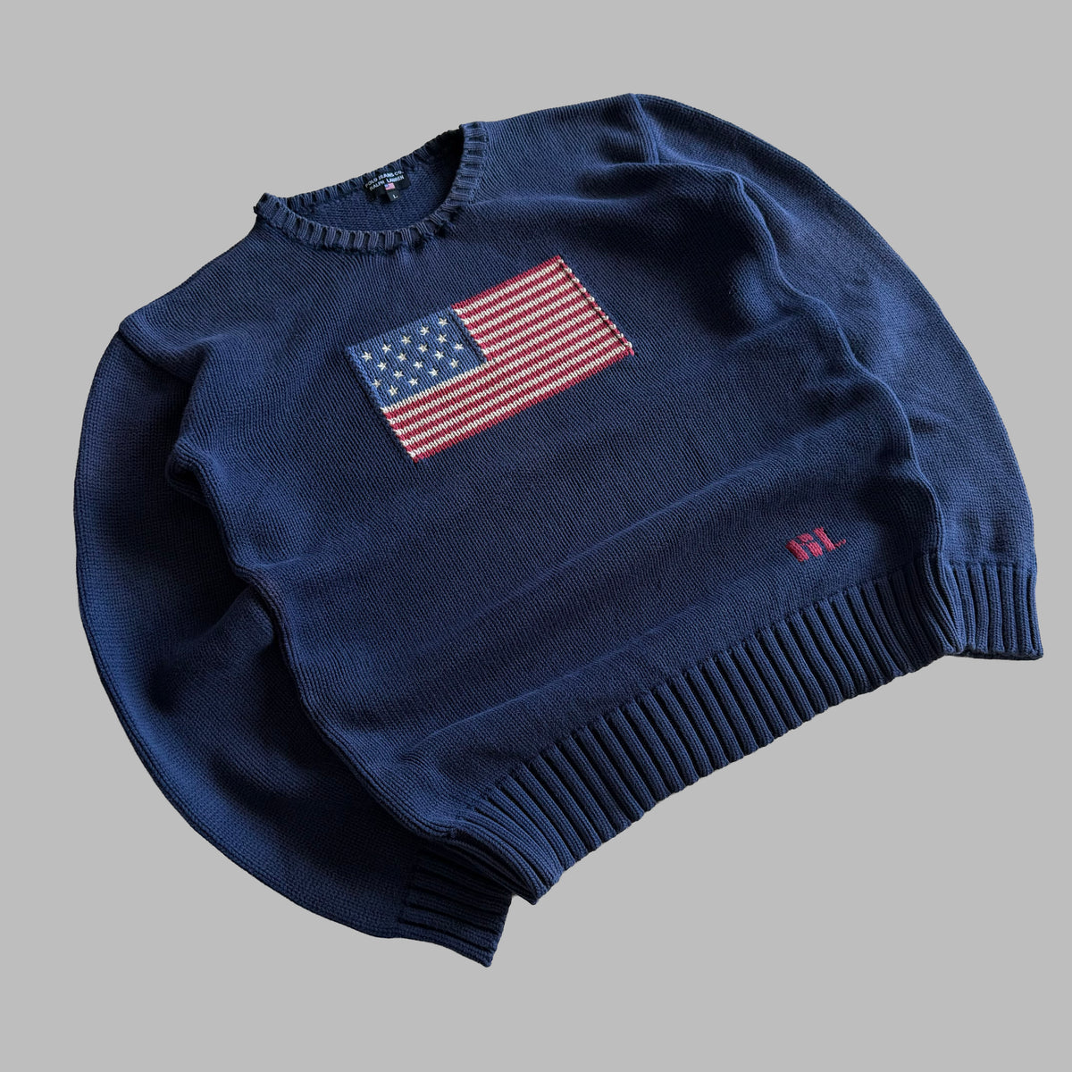 Y2K Polo Ralph Lauren Classic Flag Knit - M