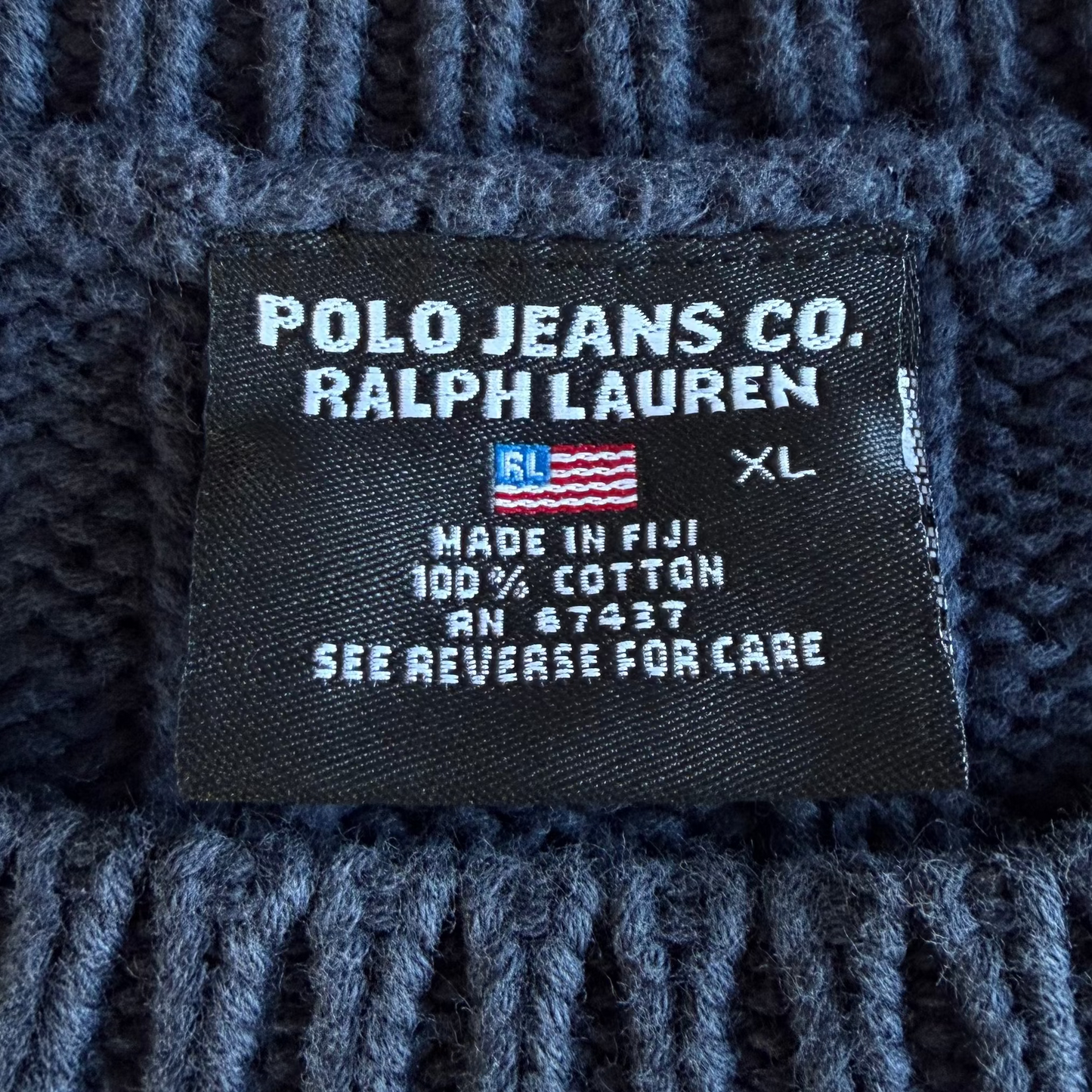 Y2K Ralph Lauren Polo Jeans Co Ribbed Flag Knit - L