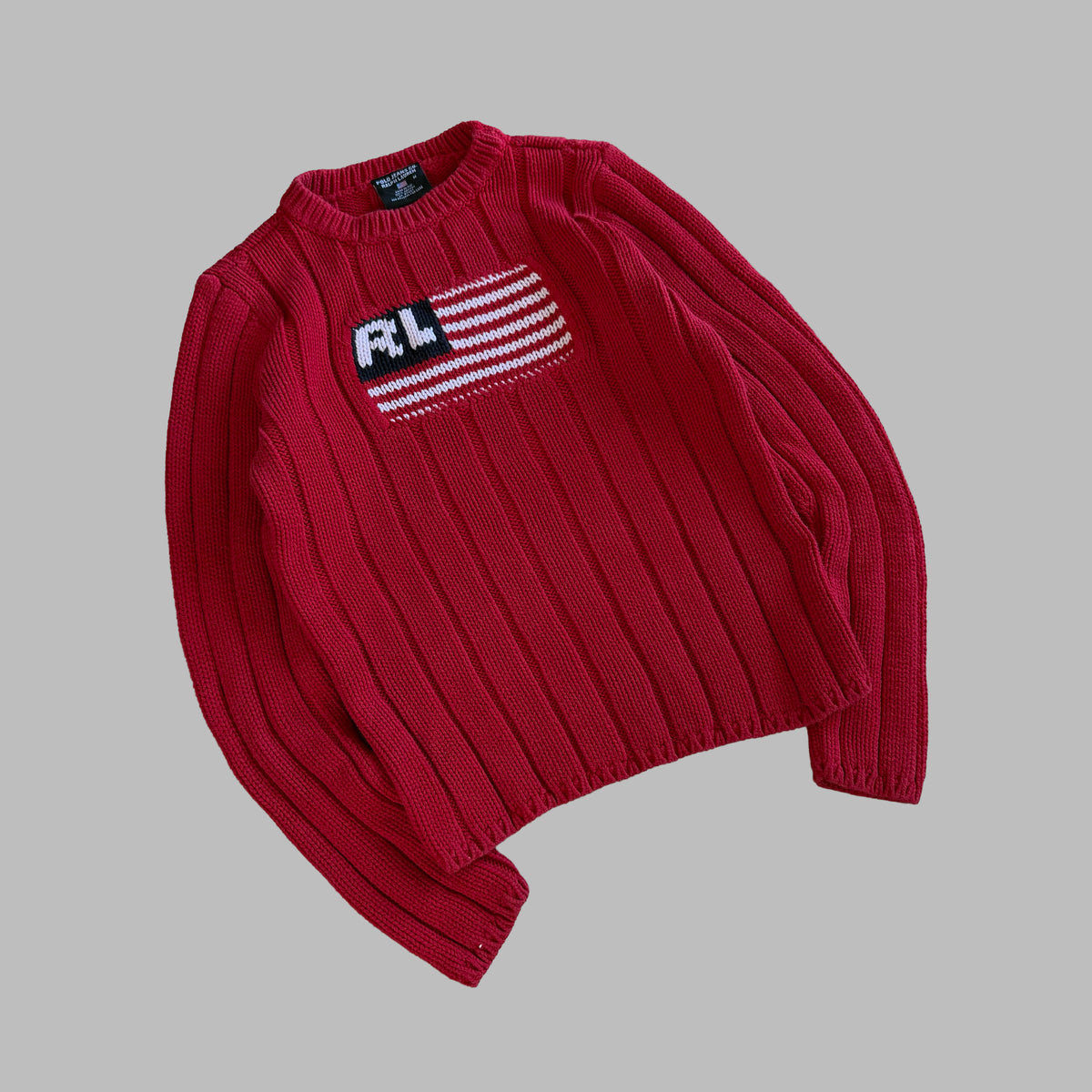 Y2K Ralph Lauren Polo Jeans Co Ribbed Flag Knit - M