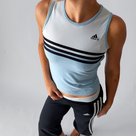90s Adidas Three Stripe Panelled Tank - S