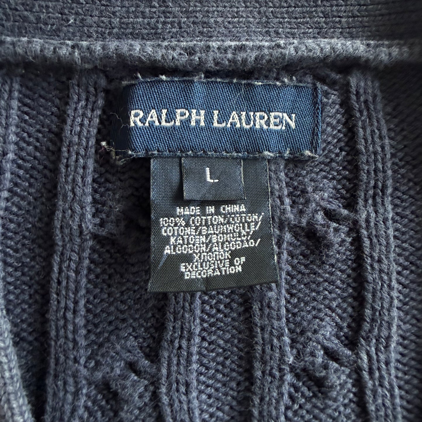 Y2K Polo Ralph Lauren Cable Knit Cardigan - S