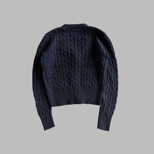 Y2K Polo Ralph Lauren Cable Knit Cardigan - S
