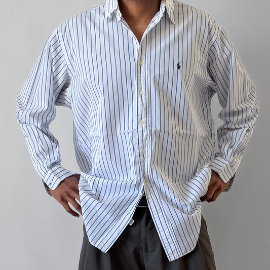 Y2K Polo Ralph Lauren Striped Button Up Shirt - XL