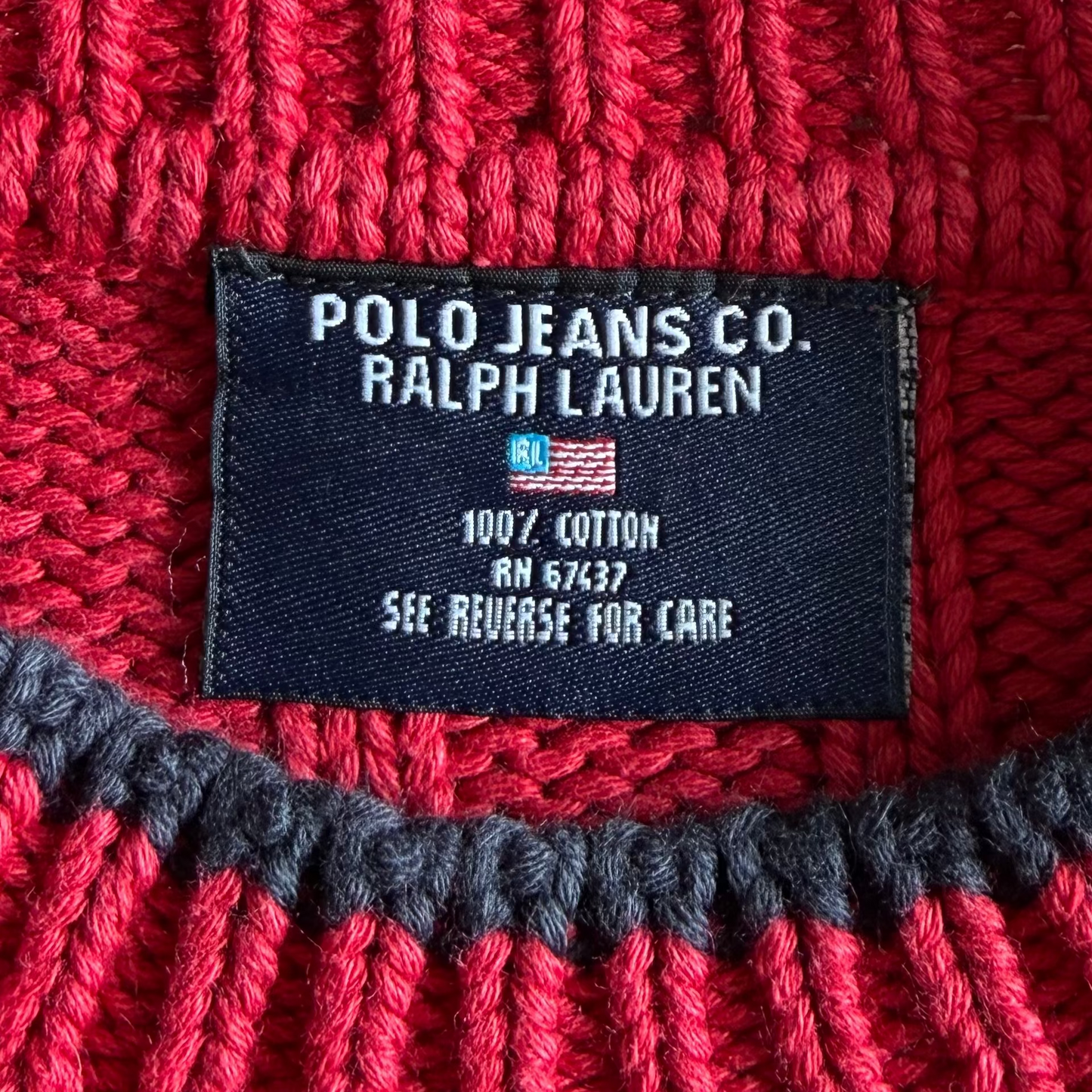 Y2K Ralph Lauren Polo Jeans Co Ribbed Flag Knit - M