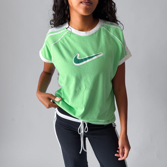 Y2K Nike Centre Swoosh Raglan T-Shirt - M