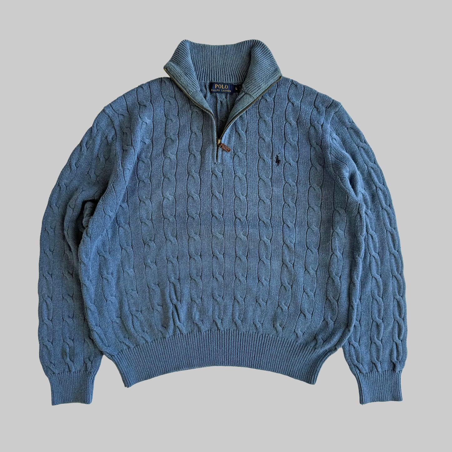 Ralph Lauren Cable Knit Quarter Zip - Large