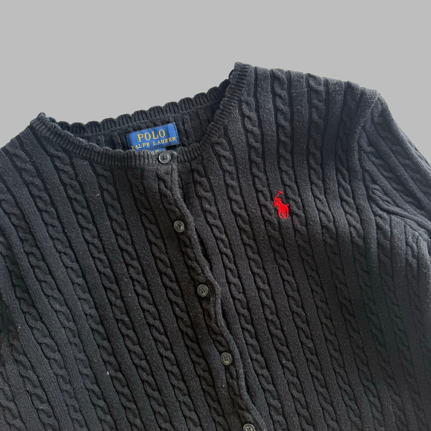 Y2K Polo Ralph Lauren Cable Knit Cardigan - M