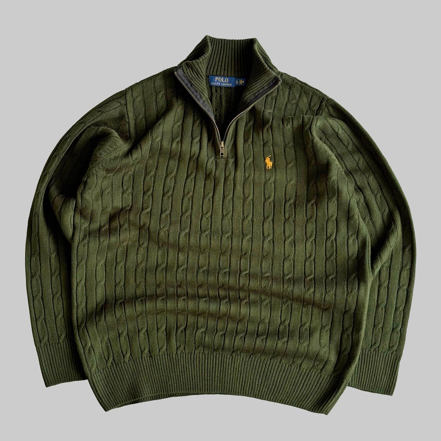 Ralph Lauren Cable Knit Quarter Zip - XL
