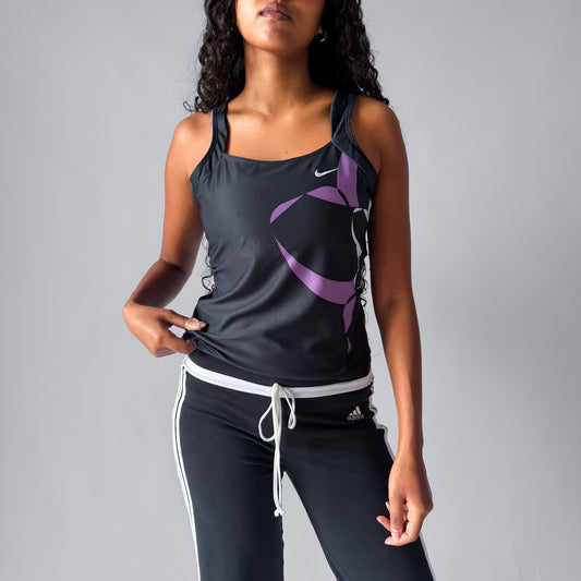 Y2K Nike Floral Square Neck Activewear Tank L