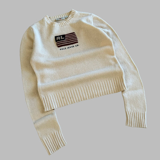 Y2K Ralph Lauren Polo Jeans Co Flag Heavy Knit - S
