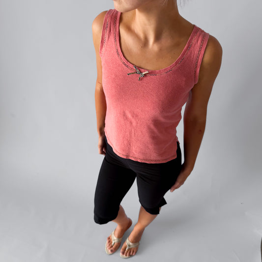 Y2K Burberry Blue Label Scoop Neck Top - S/M