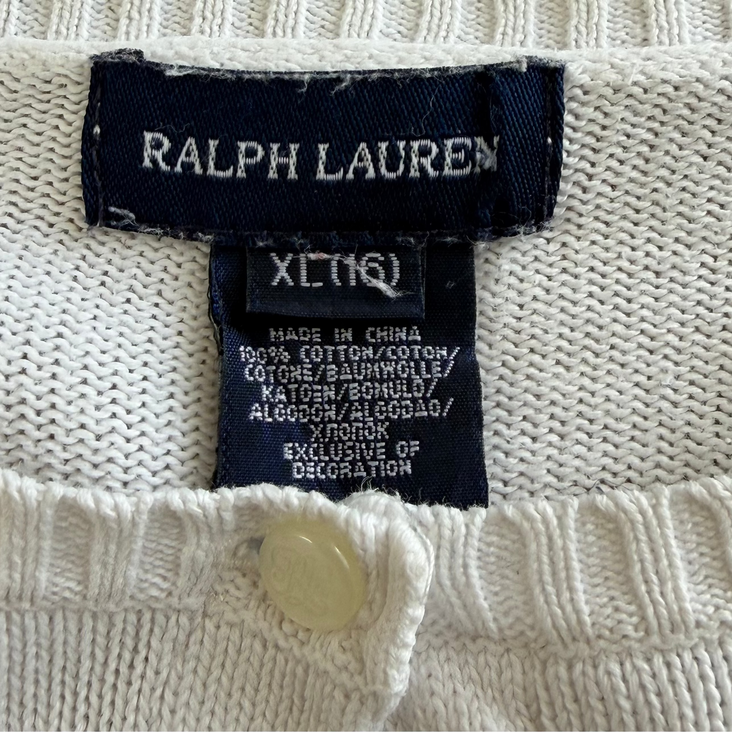 Y2K Polo Ralph Lauren Light Cotton Cardigan - M