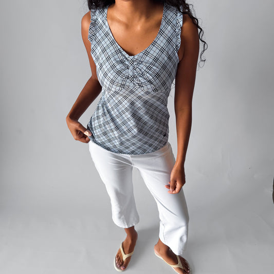Y2K Deadstock Burberry Blue Label Babydoll Top - S/M
