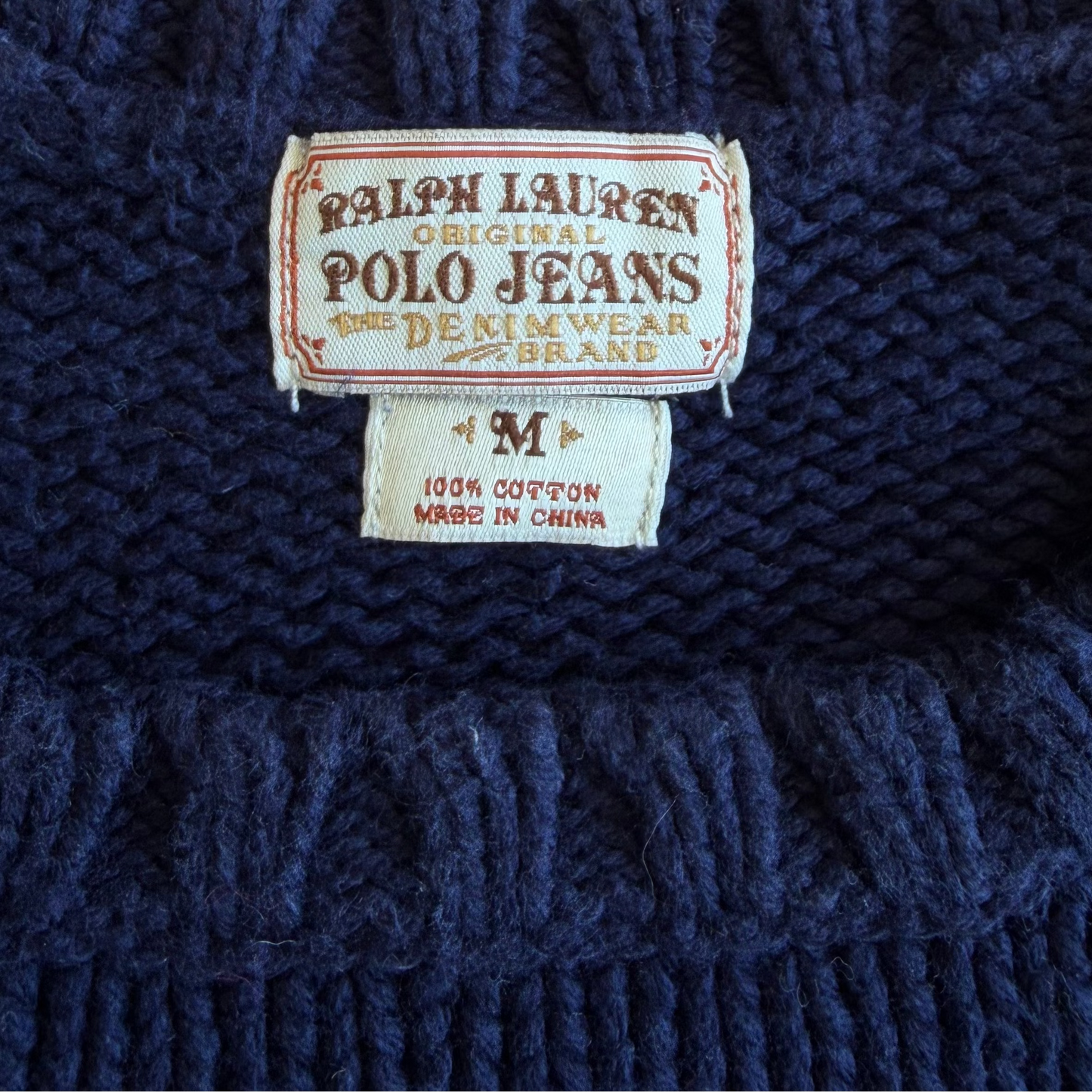 90s Ralph Lauren Polo Jeans Co Flag Heavy Knit - S
