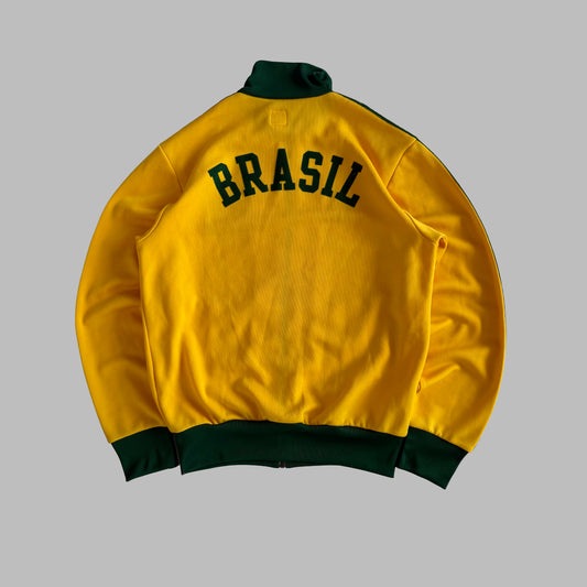 90s Adidas Brasil Three Stripe track Jacket - M