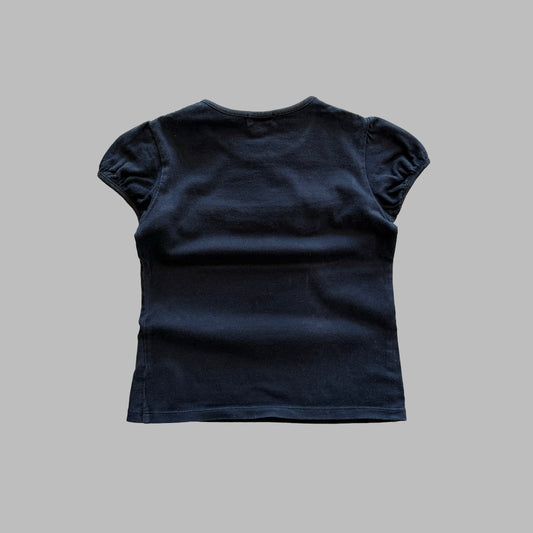Y2K Burberry Nova Check Ruffle Cap Sleeve Top - XS