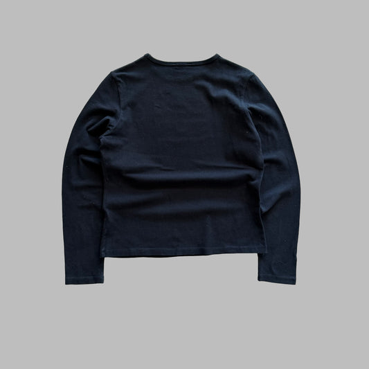 Y2K Burberry Union Jack Long Sleeve Top - S/M
