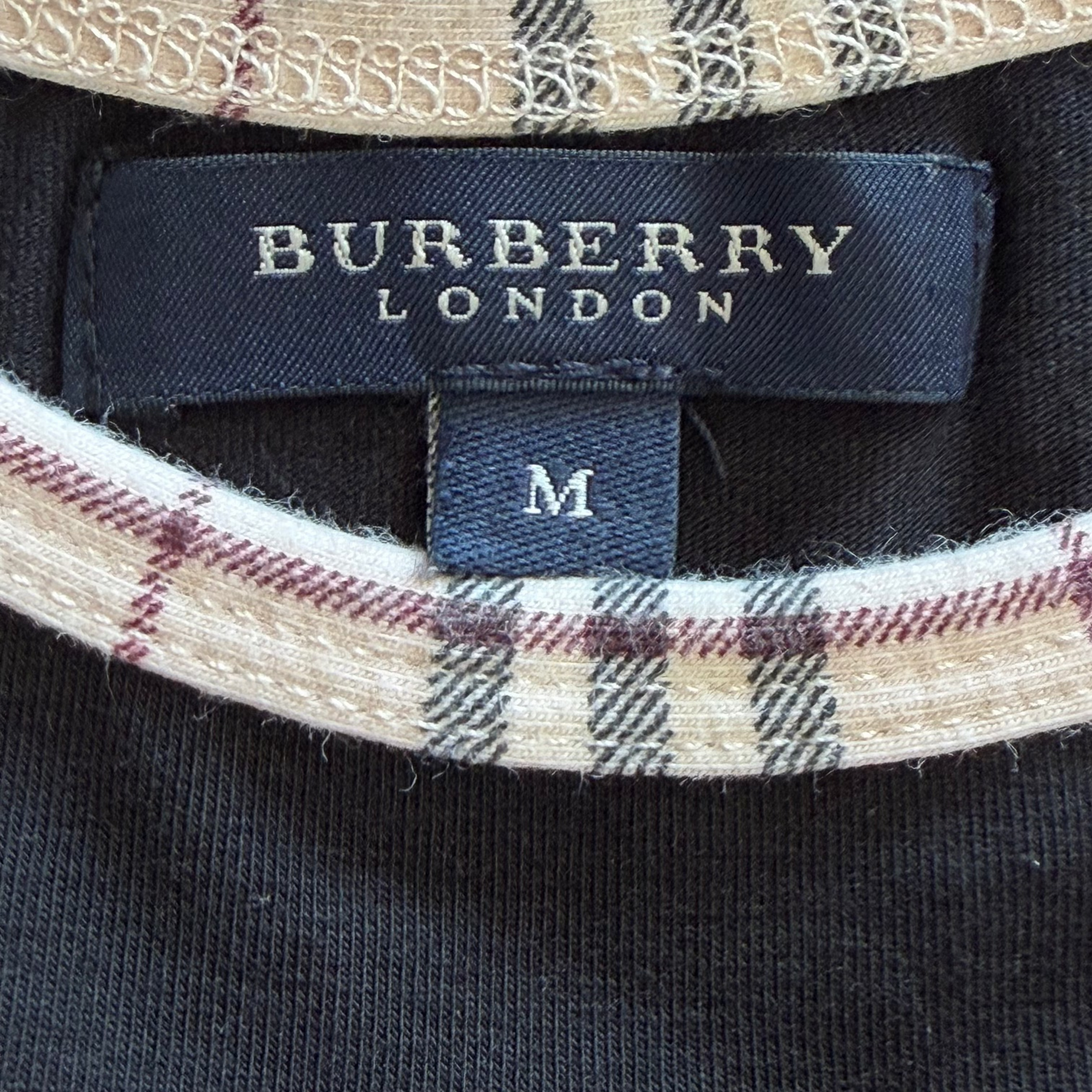 Y2K Burberry Nova Check Trim Top - M