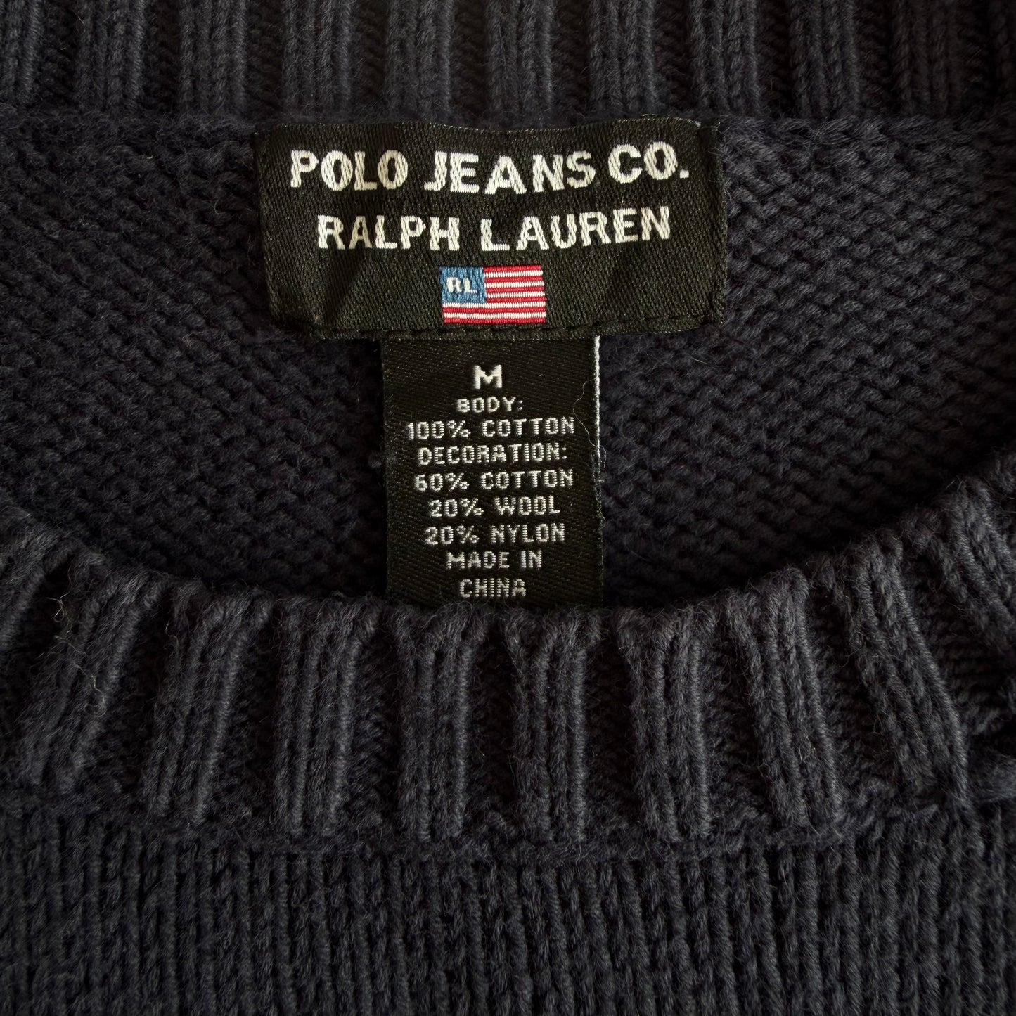 90s Ralph Lauren Polo Jeans Flag Knit - M