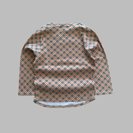 Y2K Burberry Blue Label Nova Check 3/4 Long Sleeve - M